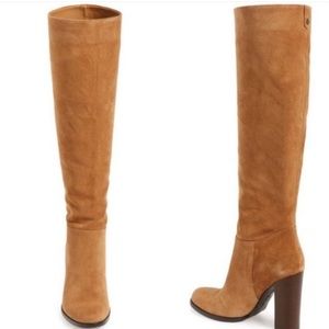 Brown Suede Knee High Boots (wide calf friendly)